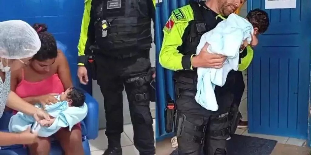 BEBÊ DE APENAS 21 DIAS É SALVO DE ENGASGO POR AGENTES DE TRÂNSITO NO PARÁ